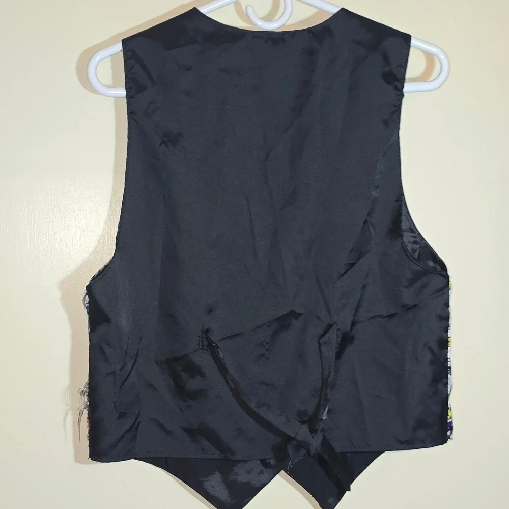 Looney Tunes Brand vest waistcoat Sleeveless VTG 1994 Warner Bros Polyester Prom